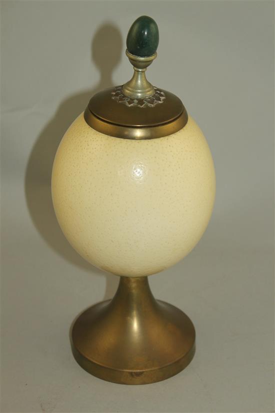 Anthony Redmile. An ostrich egg vase and cover, 11.5in.